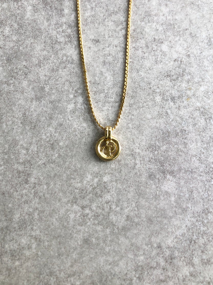 Christian Dior Logo Motif Necklace Gold Vintage aaev2v