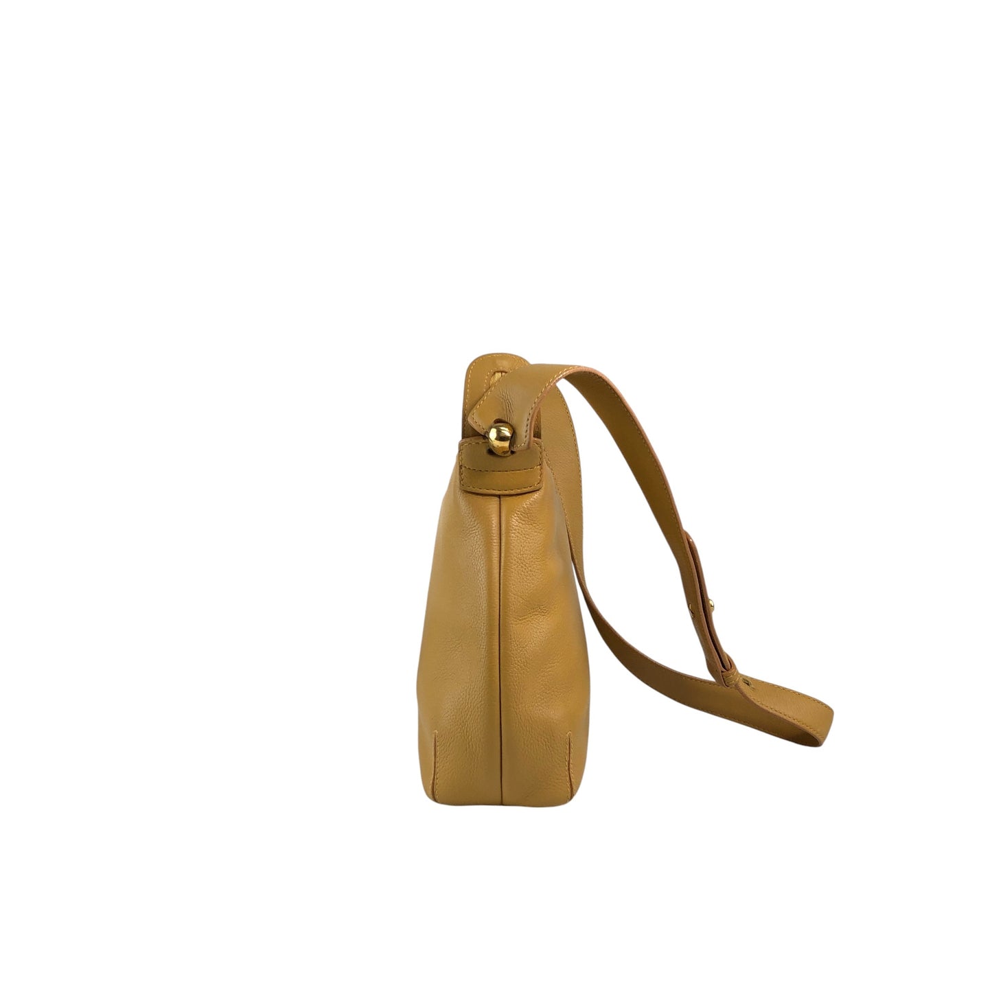LOEWE Logo Embossed Shoulder bag Yellow Vintage uwdr5a