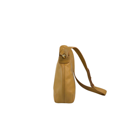 LOEWE Logo Embossed Shoulder bag Yellow Vintage uwdr5a