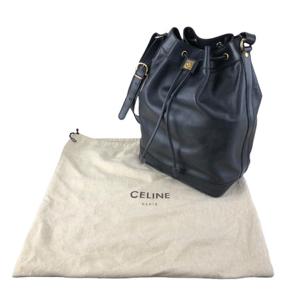 CELINE GancinivDrawstring Shoulder bag Black Vintage z78ygt