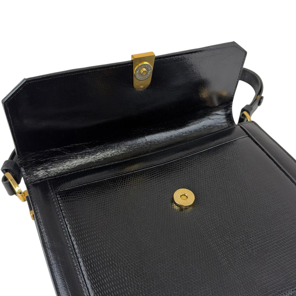 Yves Saint Laurent YSL Logo Shoulder bag Black Vintage 8mrrci