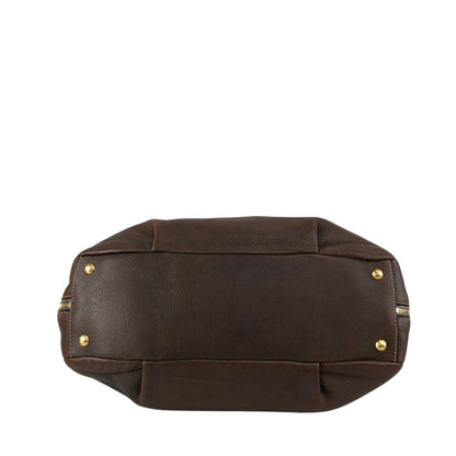 PRADA Triangle Logo Shoulder bag Hobobag Brown Vintage ajvtv2