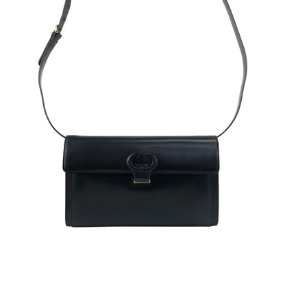 GUCCI GG logo Shoulder bag Black Vintage ugbam2