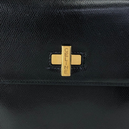 CELINE Turn Lock Shoulder bag Black Vintage txhccr