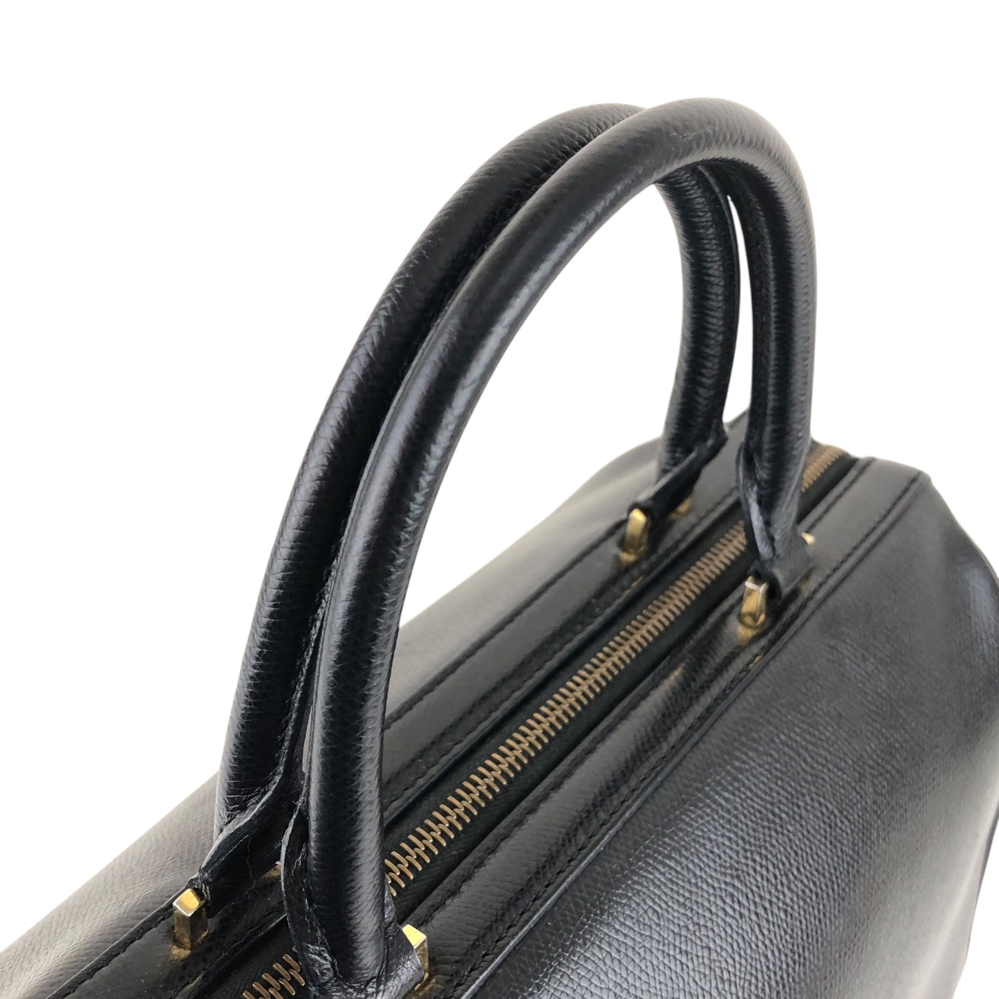 CELINE Logo Two-way Boston bag Shoulder bag Black Vintage 5423tg