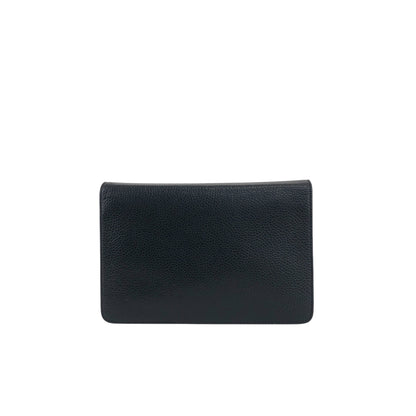 Christian Dior CD Logo Chain Shoulder bag Black Vintage iiv2uk