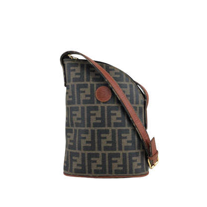 FENDI Zucca Logo Shoulder bag Brown Vintage eizakd