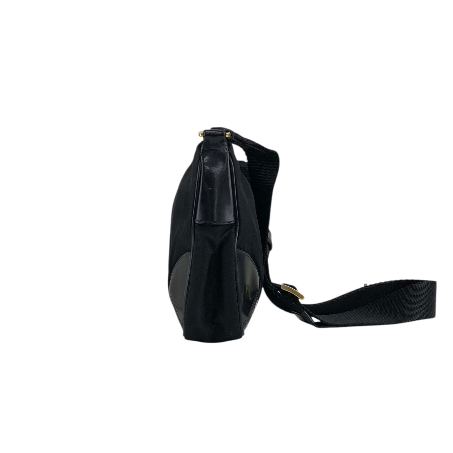 PRADA 三角形標誌單肩包 黑色 復古 st38ni