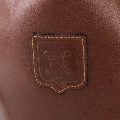 CELINE Blason 皮革抽繩單肩包 棕色 復古 2hgzv7 