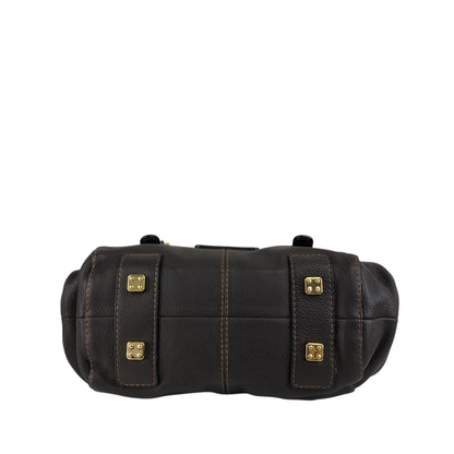 LOEWE Logo Embossed Handbag Brown Vintage s7e7fm