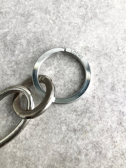 LOEWE Logo Motif key Ring Silver Vintage u37rhv