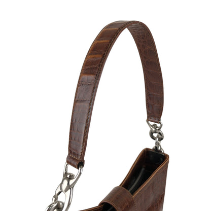 CELINE Gancini Shoulder bag Brown Vintage zaumvu