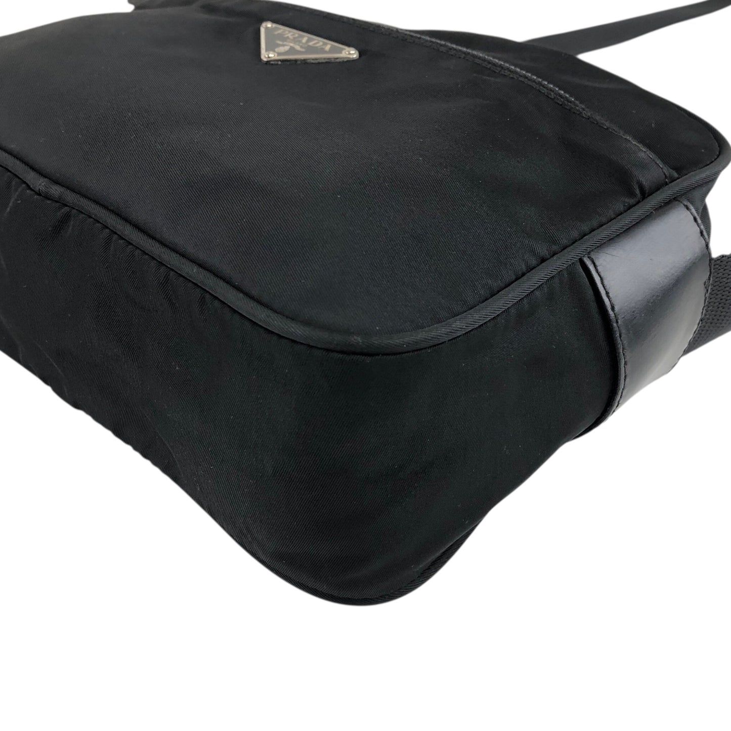 PRADA Tessuto Triangle Logo Shoulder bag Black Vintage rjf7np