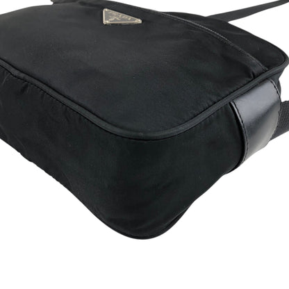 PRADA Tessuto Triangle Logo Shoulder bag Black Vintage rjf7np
