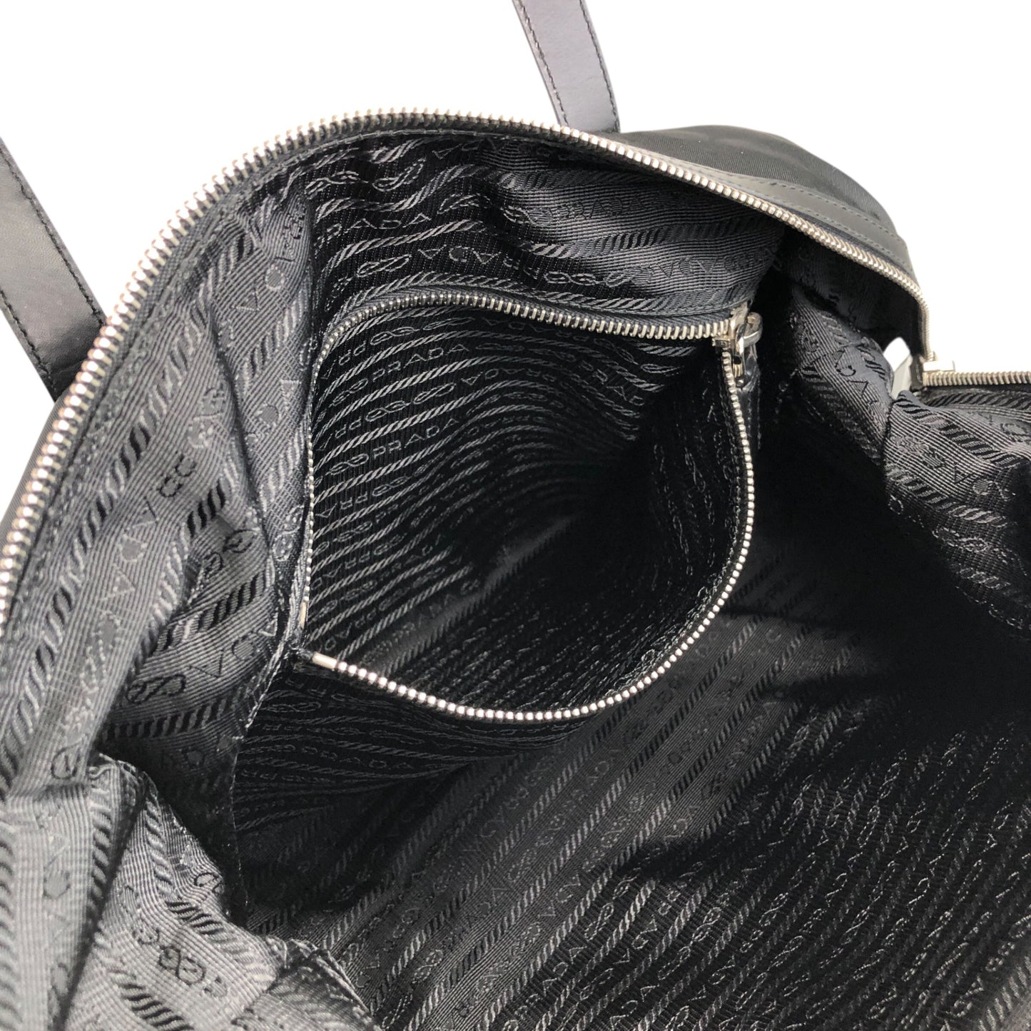 PRADA Tessuto Triangle Logo Handbag Black Vintage vgh2dk