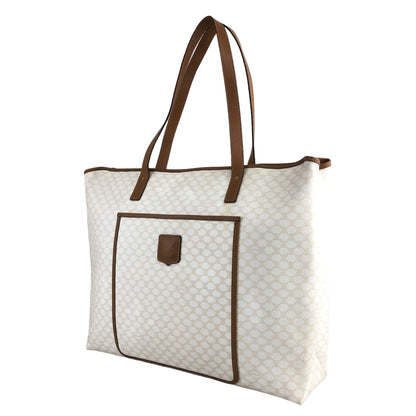 CELINE Macadam Blason Handbag Totebag White Vintage vpjb2y