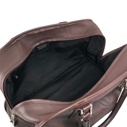 LOEWE Amazona35 Anagram Small Boston bag Handbag Brown Vintage t6ikyf