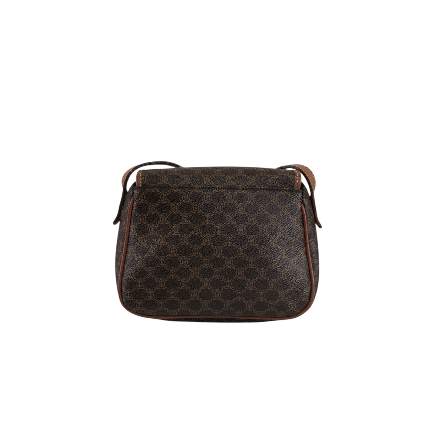 CELINE Macadam Blason Front Buckle Shoulder bag Brown Vintage nunsei