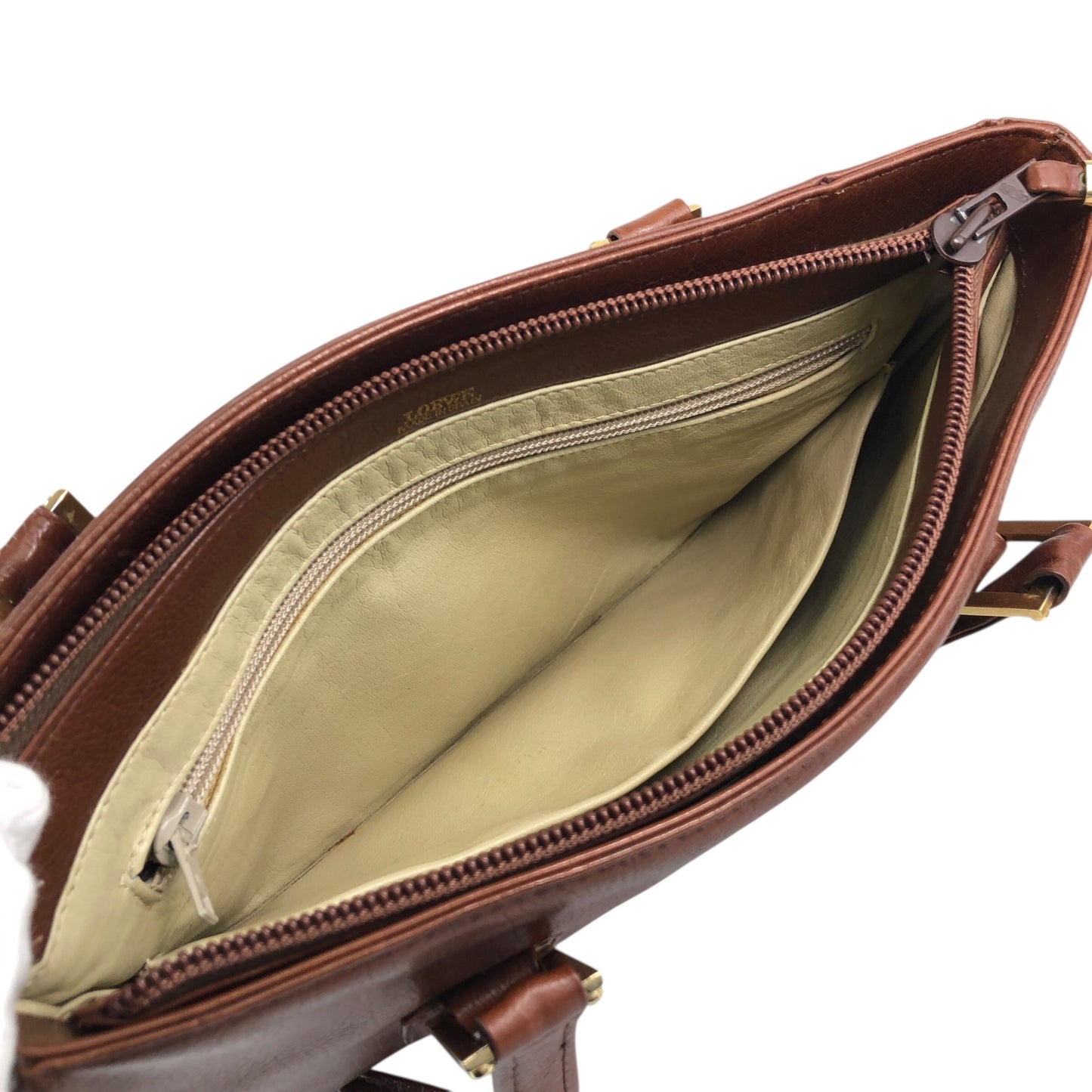 LOEWE Anagram Handbag Brown Vintage tewjne