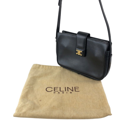 CELINE Triomphe Shoulder bag Black Vintage 5bs5ri