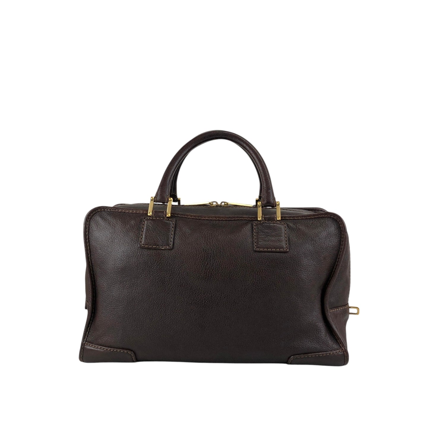 LOEWE Amazona Anagram Small Boston bag Handbag Brown Vintage kfcz5t