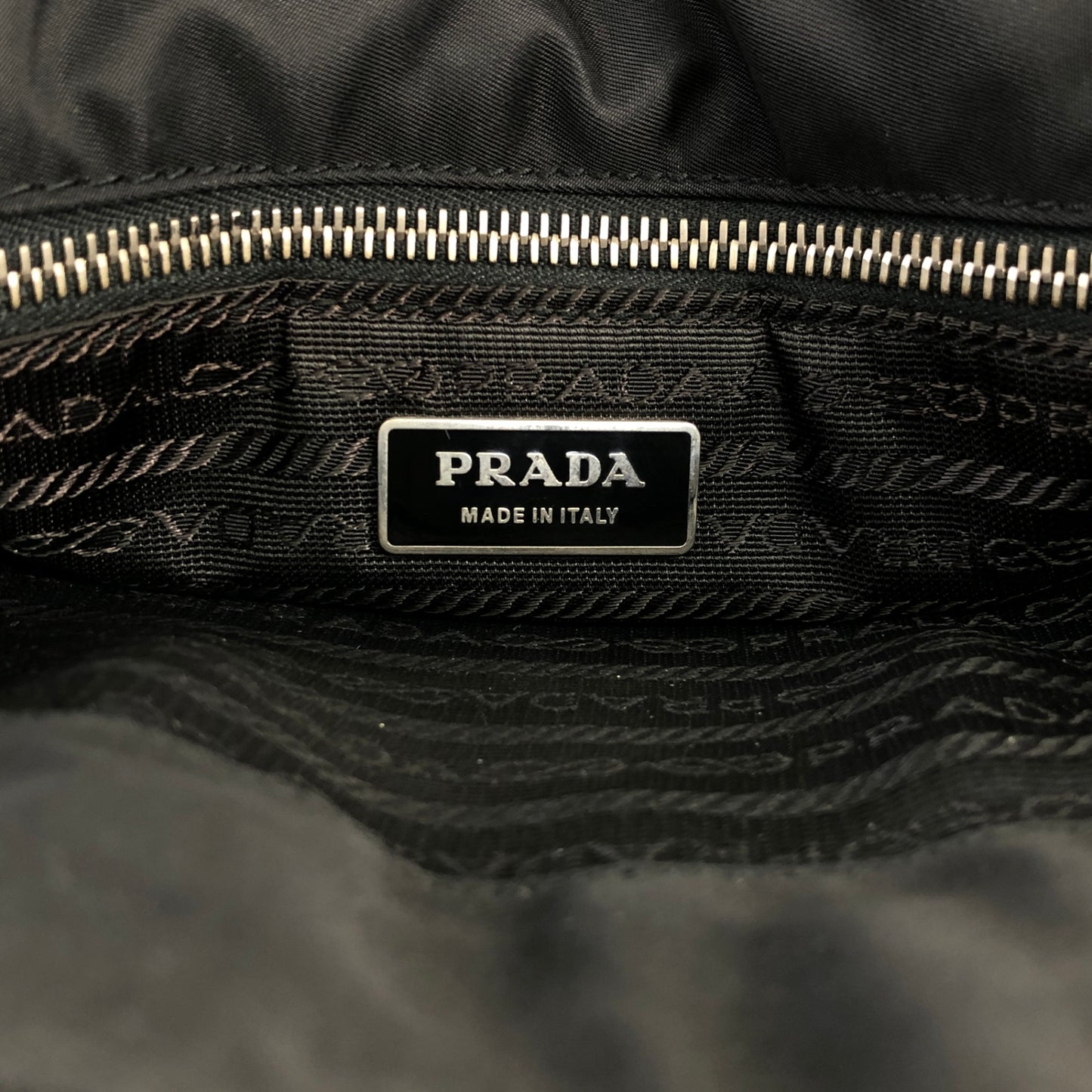 PRADA Tessuto Triangle Logo Totebag Black Vintage nz73vd
