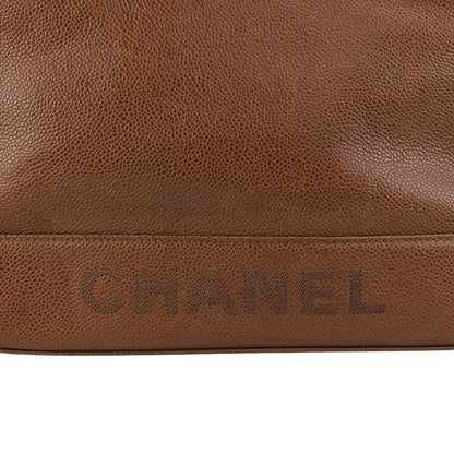 CHANEL Logo Shoulder bag Brown Vintage xufczz