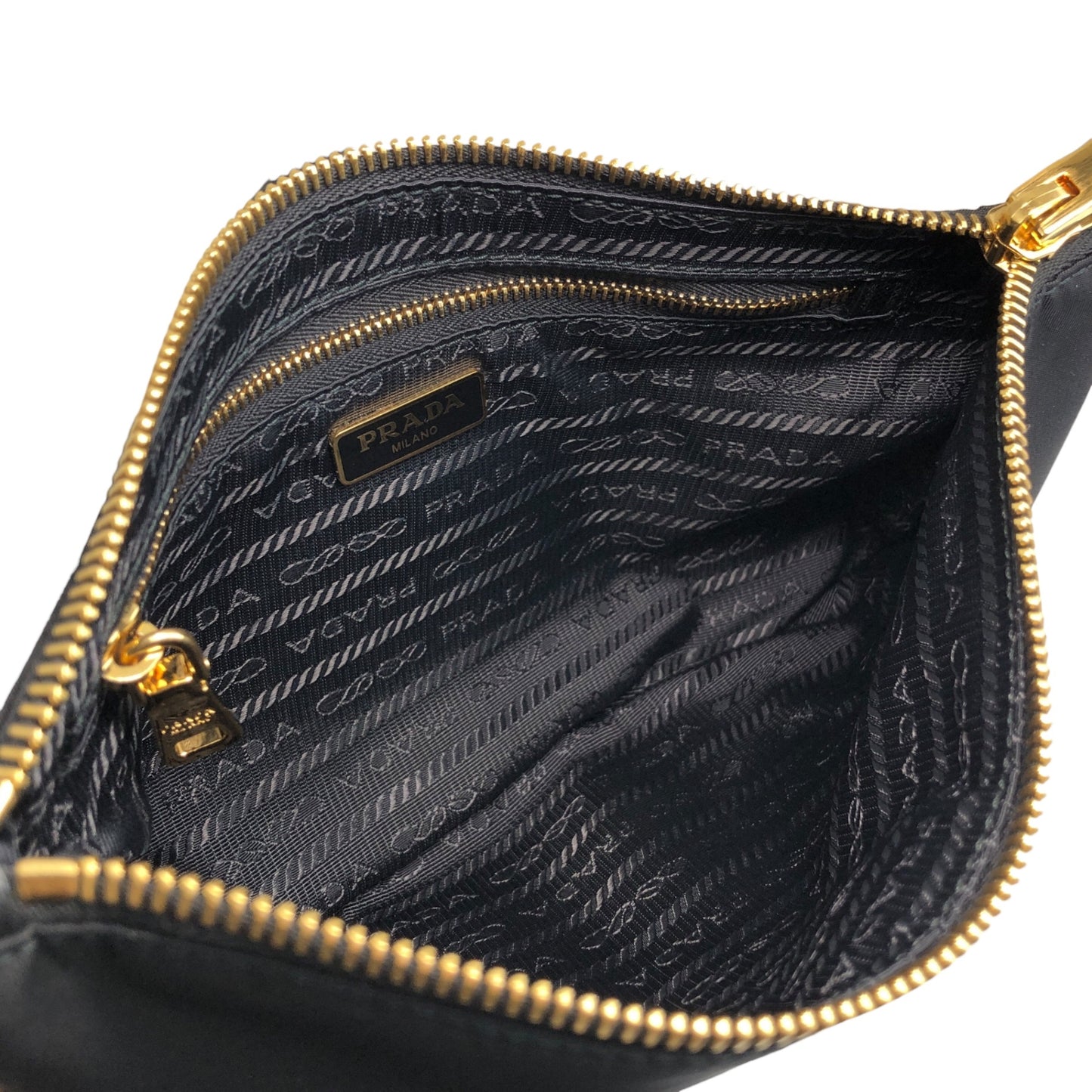 PRADA Logo Shoulder bag Black Vintage w5h4j5