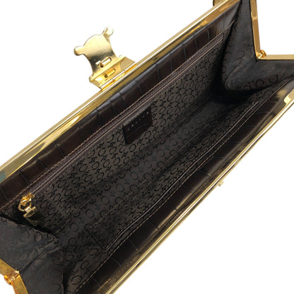 CELINE Triomphe Chain Shoulder bag Brown Vintage tedt2b