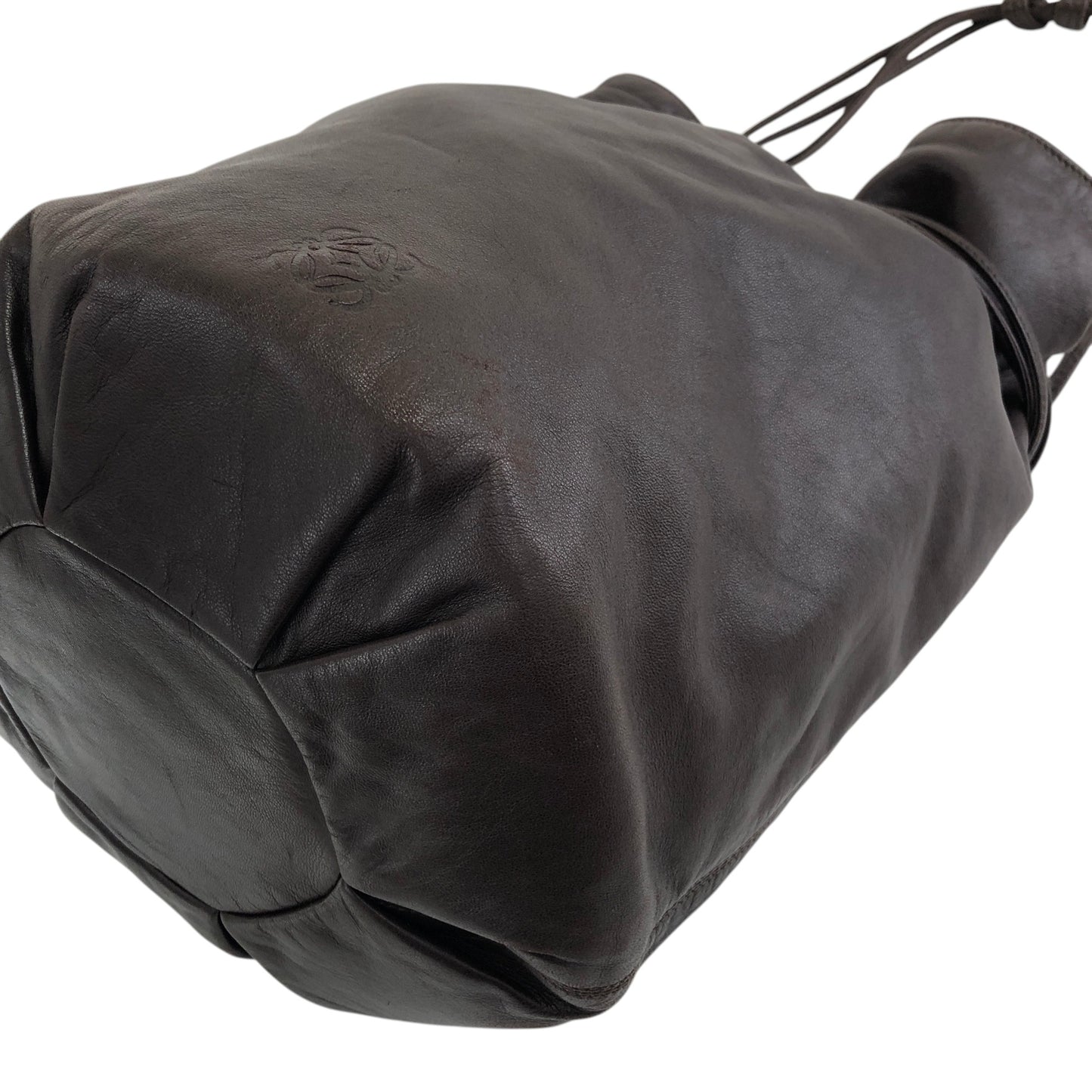 LOEWE Anagram Drawstring Shoulder bag Brown Vintage 7ep7z7