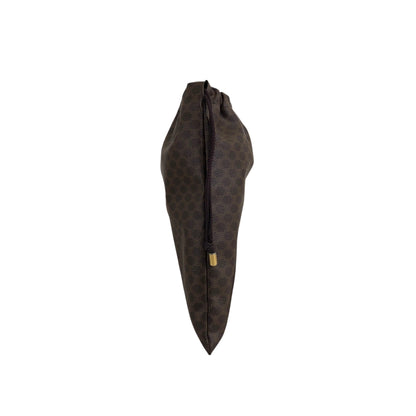 CELINE Macadam Blason Drawstring Small Handbag Pouch Brown Vintage 2fz5x8