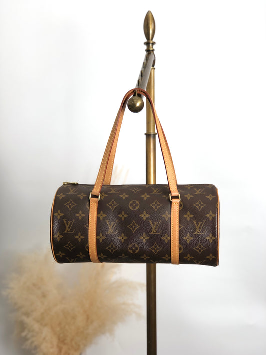 LOUIS VUITTON Monogram Handbag Brown Vintage jzv6c8