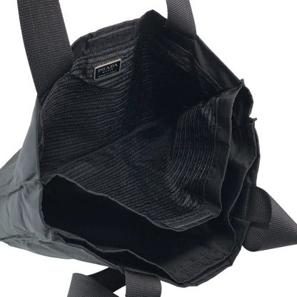 PRADA Tessuto Triangle Logo Handbag Totebag Black Vintage 5dvjjb