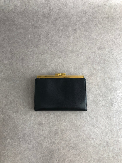 Yves Saint Laurent YSL Logo Folded Wallet Black Vintage 8mt2m4