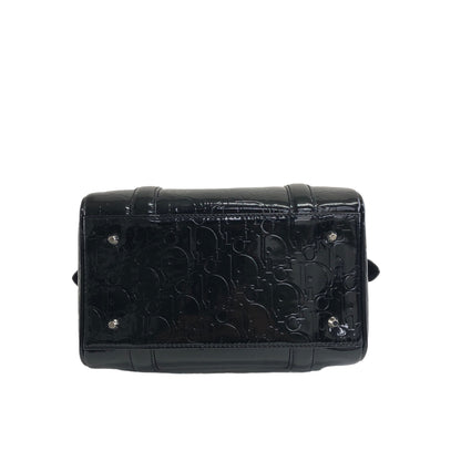Christian Dior Trotter Patent Leather Handbag Boston bag Black Vintage ckzjdp