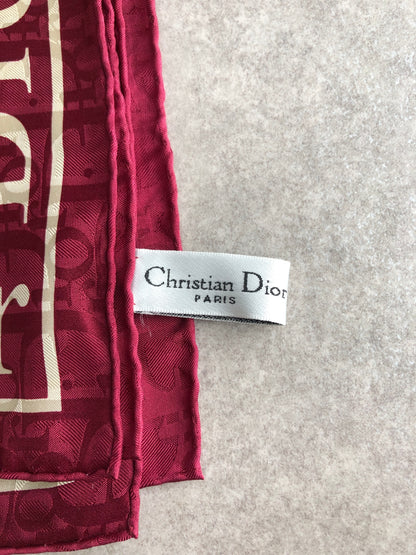 Christian Dior Trotter Silk Scarf Beige×Red Vintage 2ruvrn