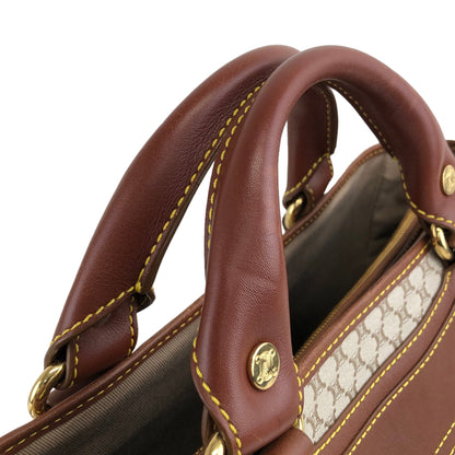 CELINE Macadam Canvas Leather Handbag Beige Vintage ybm6xd
