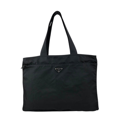 PRADA Tessuto Triangle Logo Totebag Black Vintage gc7j3j