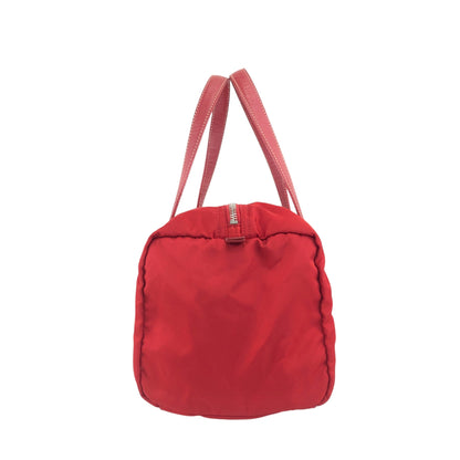 PRADA Triangle Logo Small Boston bag Handbag Red Vintage dkzdci