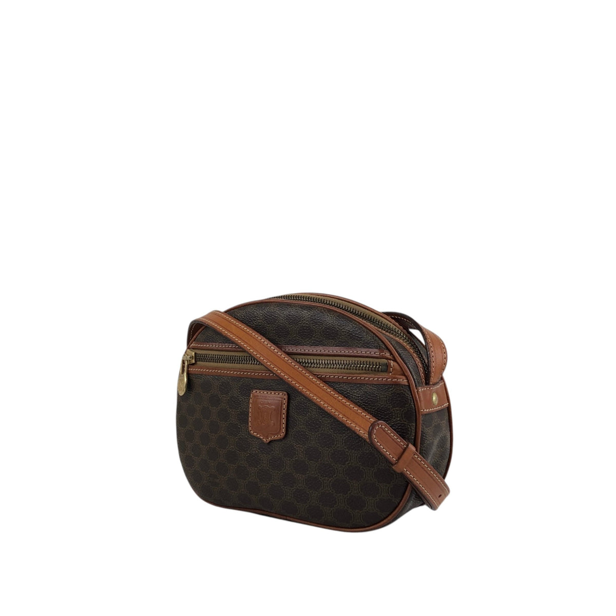 CELINE Macadam  Blason Shoulder bag Brown Vintage t4wybd