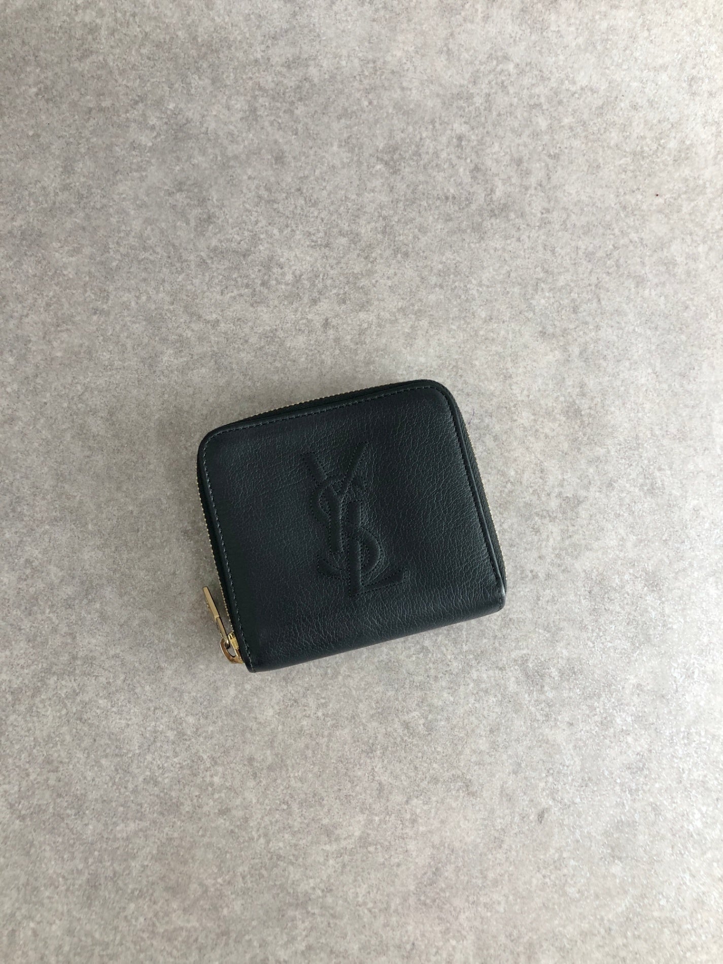 Yves Saint Laurent YSL Logo Folded Wallet Black Vintage xjddhr