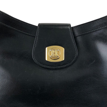 CELINE Blason Turn Lock Shoulder bag Hobobag Black Vintage re82zm