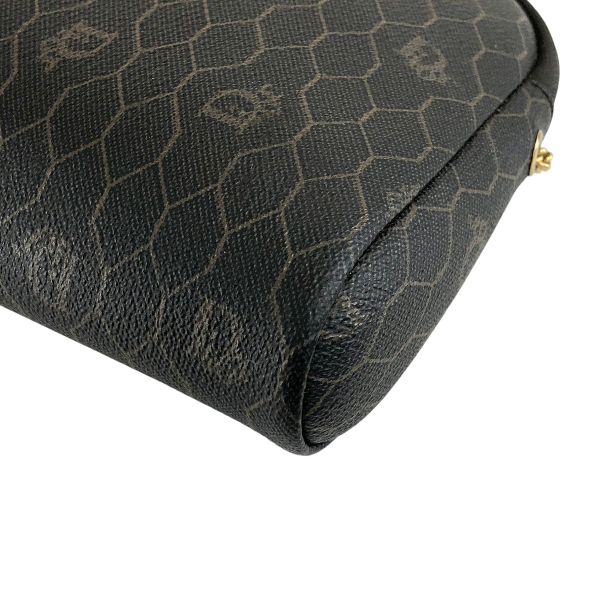 Christian Dior Honeycomb Pattern Chain Shoulder bag Black Vintage cs7hx4