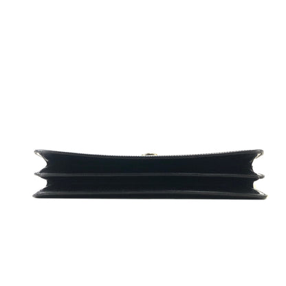 CELINE Gancini Leather Shoulder bag Black Vintage kmhh2a