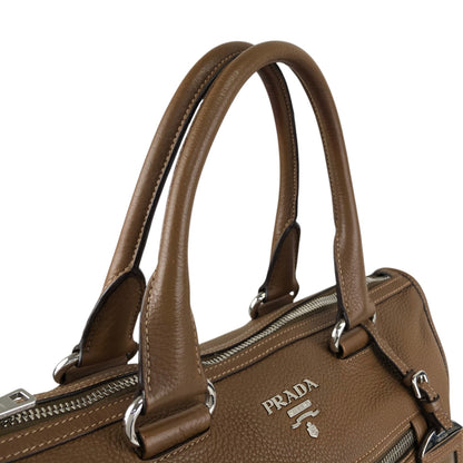 PRADA VITELLO PHENIX Two-way Handbag Shoulder bag Brown BL0805 Vintage 2rpjby