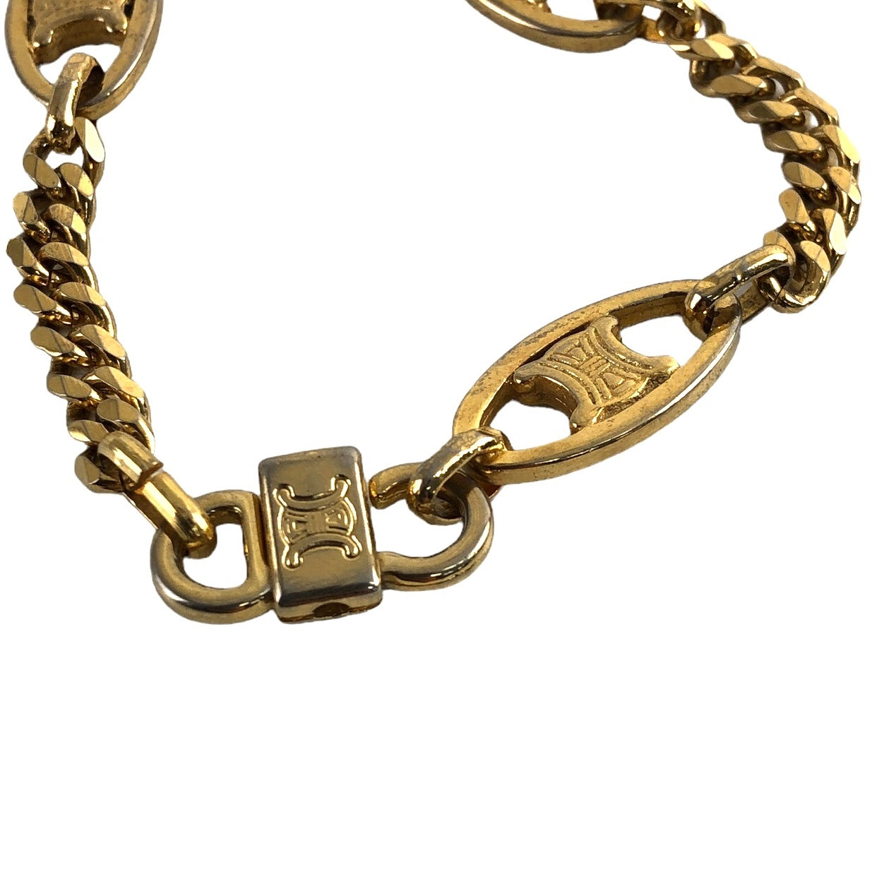 CELINE Blason Bracelet Gold Vintage phz2ic
