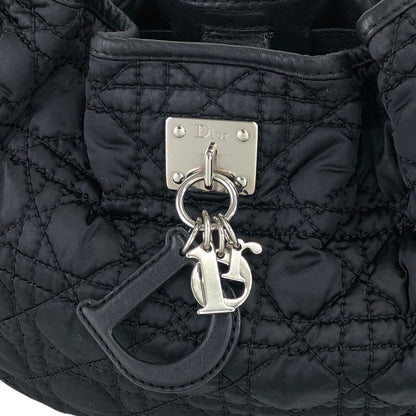 Christian Dior Cannage Logo Charm Shoulder bag Hobobag Black Vintage j5gaea