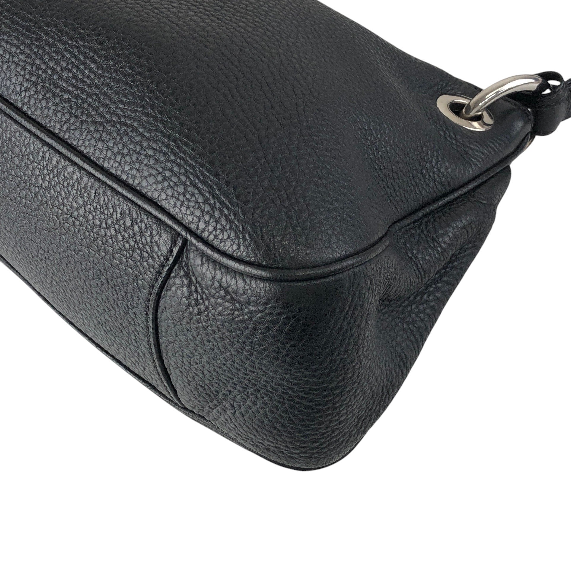 PRADA Logo Shoulder bag Hobobag Black Vintage 3hyfab – VintageShop
