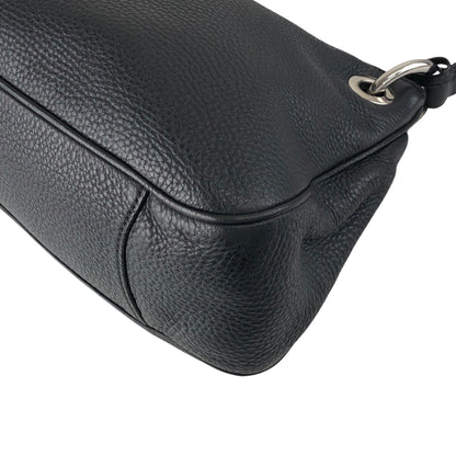 PRADA Logo Shoulder bag Hobobag Black Vintage 3hyfab