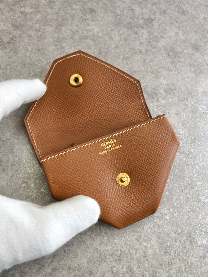 HERMES Coin Purse Brown Vintage ujtgvd